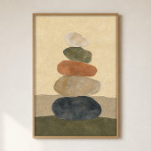Riverstone Stack Gouache Boho Art Plakat