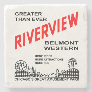 Riverview Amusement Park, Chicago, IL 1904-1967 Steinuntersetzer