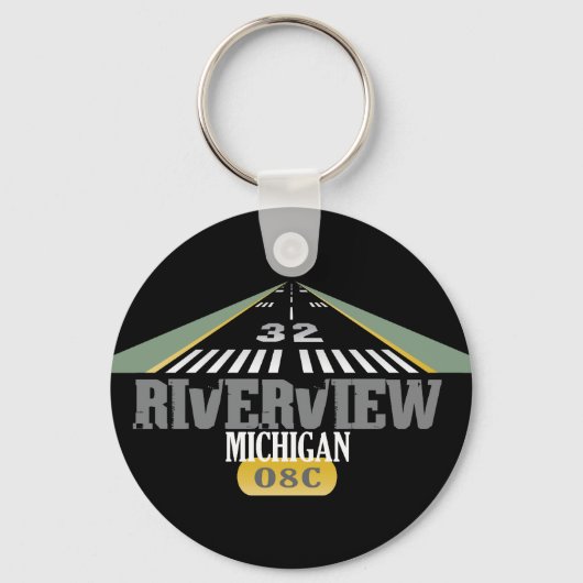Riverview MI - Airport Runway Schlüsselanhänger (Vorderseite)