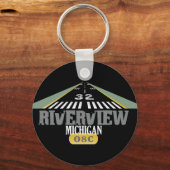 Riverview MI - Airport Runway Schlüsselanhänger (Vorderseite)