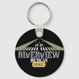 Riverview MI - Flughafen-Rollbahn Schlüsselanhänger