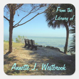 Riverview Nr. 1 Benutzerdefiniertes Buchzeichen Quadratischer Aufkleber