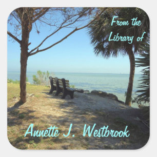 Riverview Nr. 1 Benutzerdefiniertes Buchzeichen Quadratischer Aufkleber