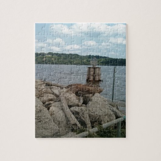 Riverwalk Dubuque Iowa Fluss Mississipi Puzzle (Vertikal)