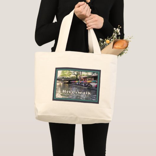 Riverwalk, San Antonio, TEXAS Jumbo Stoffbeutel (Vorderseite (Produkt))