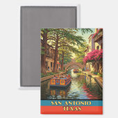 Riverwalk San Antonio Texas Travel Magnet (Vorderseite/Rückseite)