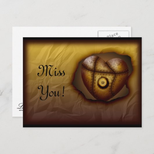 Riveted Heart, anpassbare Postkarte (Vorne/Hinten)