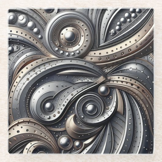 riveted metal curves  glasuntersetzer (Vorderseite)