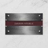 Riveted Metal und Burgund Visitenkarte (Vorderseite)