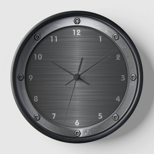 Riveted Metal Wall Clock Uhr (Vorderseite)