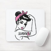 Riveter Breast Cancour Survivor Ribbon Awareness W Mousepad (Mit Mouse)