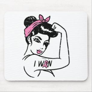 Riveter I Won Bewusstsein Brustkrebs Überlebende F Mousepad
