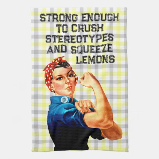Riveter-Limonen-Gingham Geschirrtuch (Vertikal)