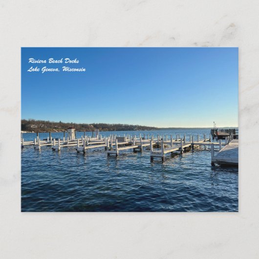 Riviera Beach Docks am Genfersee Wisconsin Postkarte (Vorderseite)