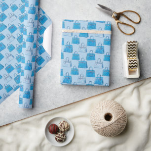 Riviera Blue Krokodilleder-Textur Handtasche Mode Geschenkpapier