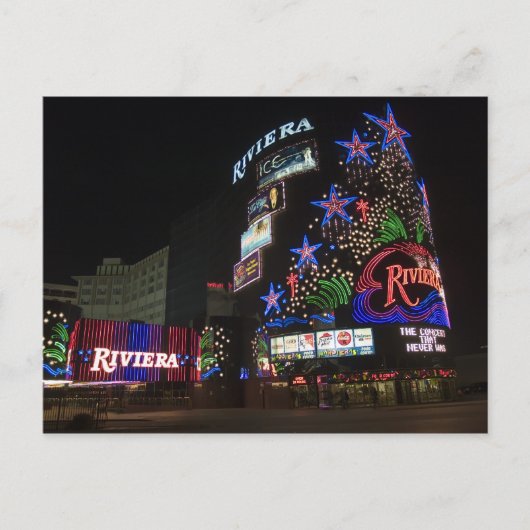 Riviera Las Vegas at Night Picture Postkarten (Vorderseite)