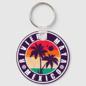 Riviera Maya Mexico Palmen Vintage Souvenirs Schlüsselanhänger (Rückseite)