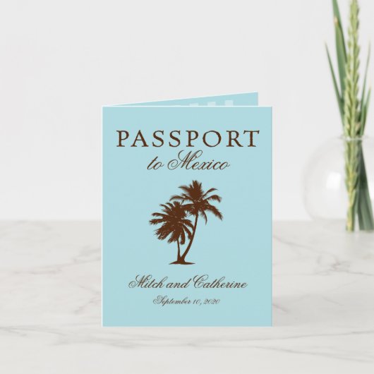 Riviera Maya Mexico Passport | Hochzeit Einladung (Vorderseite)