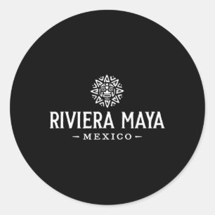 Riviera Maya Mexiko Retro Throwback Sonnen Urlaub Runder Aufkleber
