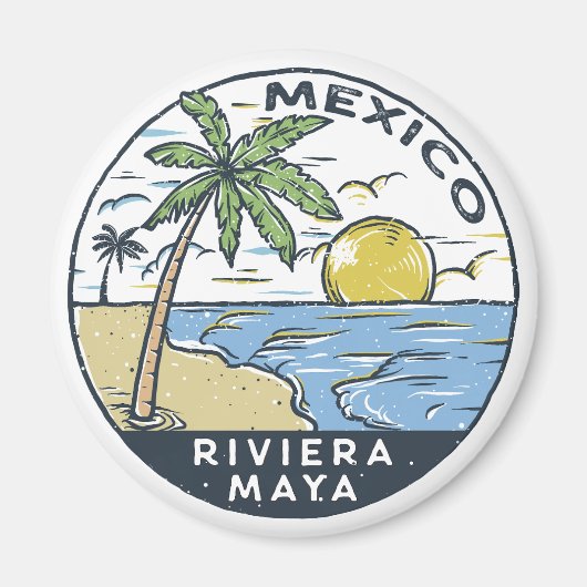 Riviera Maya Mexiko Vintag Magnet (Vorne)