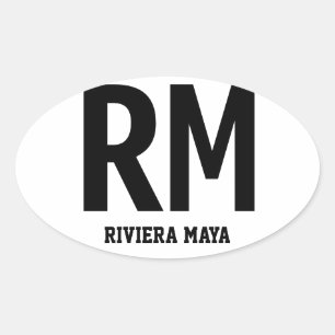 Riviera-Maya-Oval-Autoaufkleber Ovaler Aufkleber