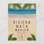 Riviera Maya Palm Blätter Retro 80er Mexican Playa Postkarte (Vorderseite)
