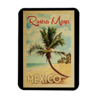 Riviera Maya Palm Tree Vintage Travel