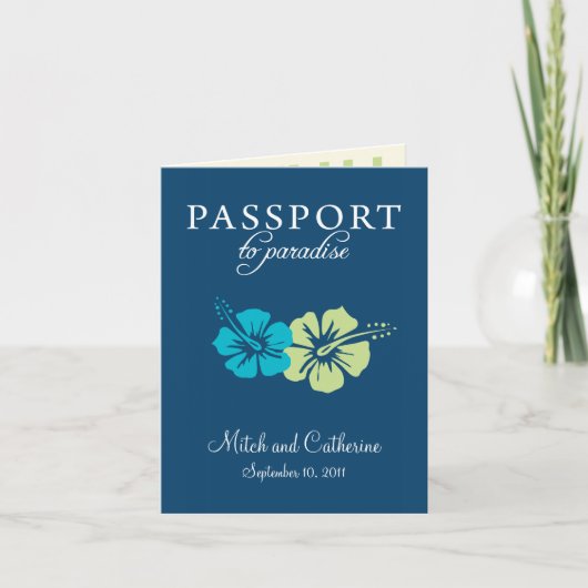 Riviera Maya Passport Hochzeit Einladung (Vorderseite)