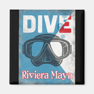 Riviera Maya Vintag Scuba Diving Mask Magnet