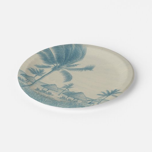 Riviera Paper Plate Pappteller (Schrägansicht)