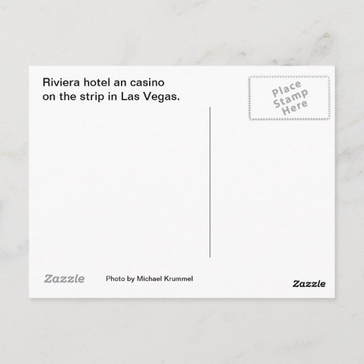 Riviera Postkarte (Rückseite)