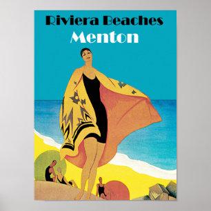 Riviera setzt ~ Menton auf den Strand Poster