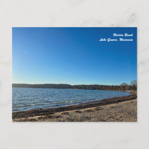 Riviera Strand am Genfersee Wisconsin Postcard Postkarte