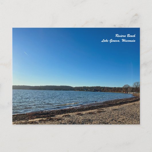 Riviera Strand am Genfersee Wisconsin Postcard Postkarte (Vorderseite)