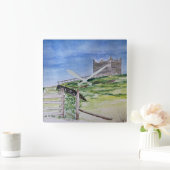 Rivington Pike Beacon   Quadratische Wanduhr (Zuhause)