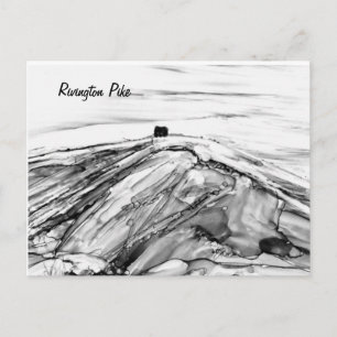 Rivington Pike Horwich Castle in Schwarzweiß Postkarte