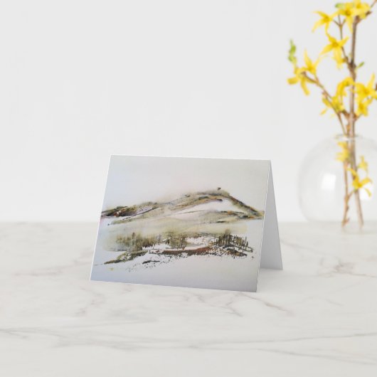 Rivington pike Horwich Watercolor Karte (Gelbe Blume)