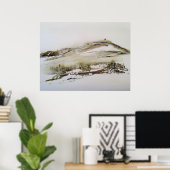 Rivington pike Horwich Watercolor Poster (Heimbüro)