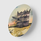 Rivington Pike Lookout Tower Runde Wanduhr (Winkel)