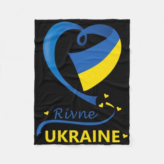Rivne Ukraine National Flag Heart Emblem Crest Fleecedecke (Vorderseite)