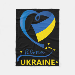 Rivne Ukraine Nationalflagge Herz-Emblem Wappen  Fleecedecke