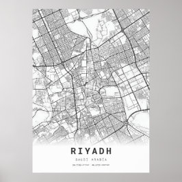 Riyadh City Map Poster