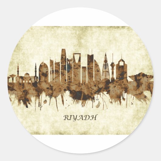 Riyadh Saudi Arabia City Runder Aufkleber (Vorderseite)