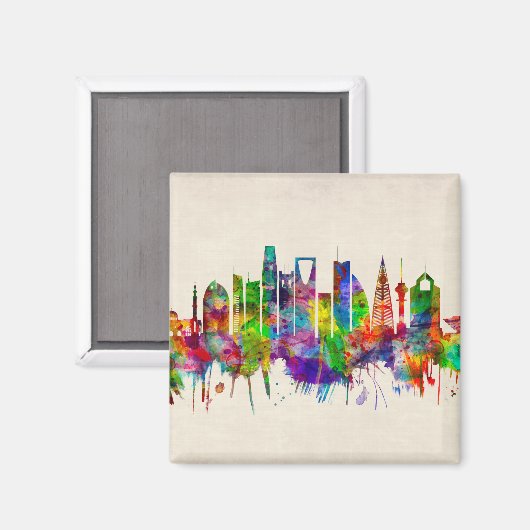 Riyadh Saudi Arabia Skyline Magnet (Vorderseite/Rückseite)