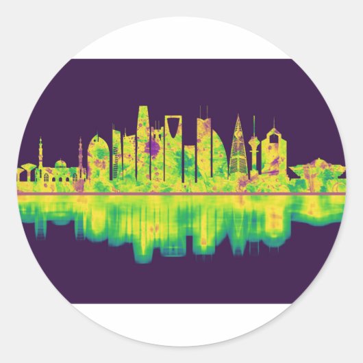 Riyadh Saudi Arabia Skyline Runder Aufkleber (Vorderseite)