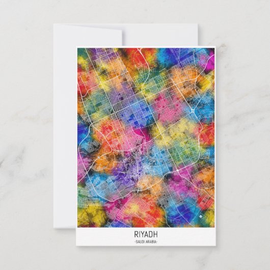 Riyadh Saudi Arabien Stadtkarte Dankeskarte (Vorderseite)