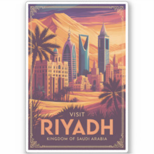 Riyadh Saudi-Arabien Wüstenillustration Reise Kuns Aufkleber