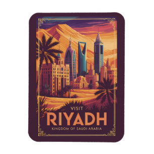 Riyadh Saudi-Arabien Wüstenillustration Reise Kuns Magnet