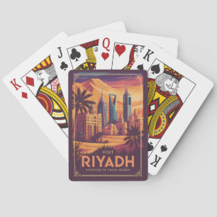 Riyadh Saudi-Arabien Wüstenillustration Reise Kuns Spielkarten