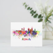 Riyadh skyline im Watercolor Postkarte (Stehend Vorderseite)